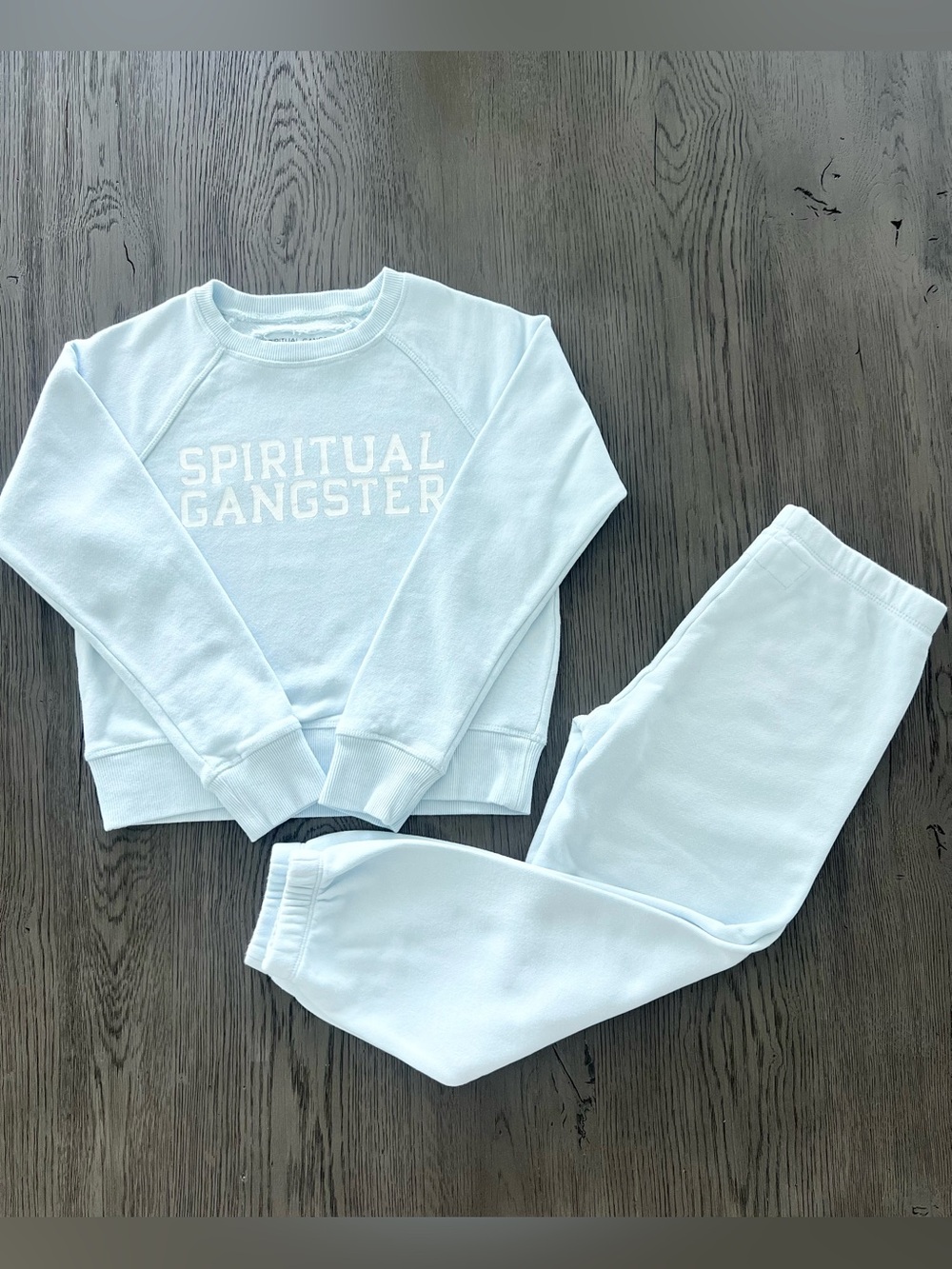 Spiritual Gangster Kids Girls Sweatshirt and Joggers/Sweatpants Set, Blue, 10Y